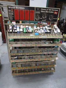 lot 7-B image: Parts Rack wMisc Hardware 4x21x63