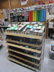 lot 7-C image: Parts Rack wMisc Hardware 4x21x63