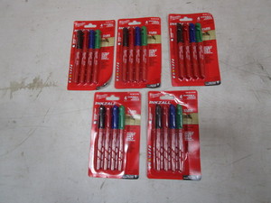 lot 127 image: (5) Packs of 8 Milwaukee Inkzall Jobsite Markers