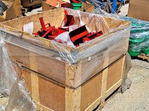 lot 57 image: Lot of (1 Pallet) First Pitch Pitching Machine Assembly Parts  Finished