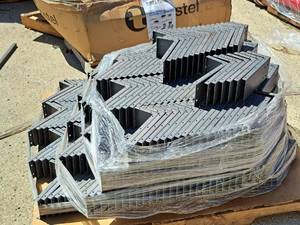 lot 67 image: Lot of (1 Pallet) Angle Iron Brackets for Pitching Machines Unfinished