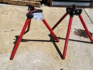 lot 90 image: Lot of (2) Pitching Machine Base  Legs
