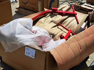 lot 127 image: Lot of (1 Pallet) First Pitch Pitching Machine Caddy Handles (Red)