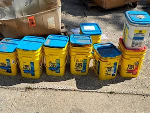 lot 105 image: (7) 5-gal Buckets of Baseballs and (1) 5-gal Bucket of Softballs (for pitching machine)