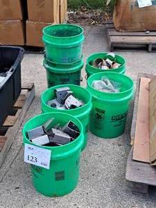 lot 123 image: Lot of (5 5-gal Buckets) Unfinished Metal Parts - Rods, Sleeves, Misc. Parts