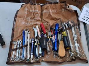 lot 249 image: Assorted Hand Tools - Wrenches, Pliers, Screwdrivers with Tool Pouch
