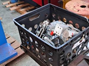 lot 285 image: Assorted Hardwares and Parts with Plastic Tote