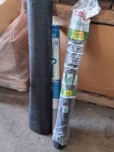 lot 286 image: Lot of (3 Rolls) (1 Roll) Landscape Fabric 35x50, (1 Roll) Landscape Fabric 37 Wide, (1 Roll) Aluminum Screen 30x76