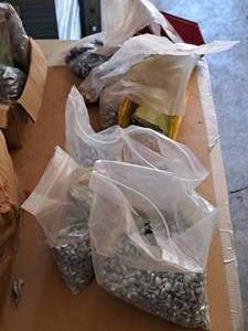 lot 356 image: Lot of (9 Bags) Hex Thumb Screws, Phillips Pan Head Screws, Nuts, Misc Hardwares