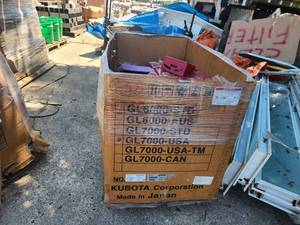 lot 45 image: Lot of (1 Pallet  110) First Pitch Pitching Machine Parts for Assembly (Red)