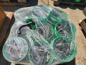 lot 52 image: Lot of (1 Pallet  9 Pails) Pitching Machine Assembly Parts  Unfinished