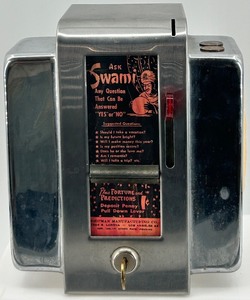lot 6 image: Vintage Swami Fortune Teller Penny Arcade Machine