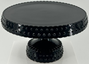 lot 15 image: L.E. Smith Black Hobnail Glass Cake Stand