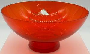 lot 25 image: Old Georgetown Ruby Red Crystal Bowl by Georgantown Glass