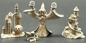 lot 71 image: Set of 4 Spoontiques Wizard and Castle Figurines