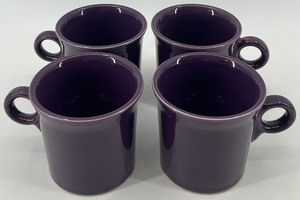 lot 96 image: Set of 4 Burberry Fiestaware Purple Ceramic Mugs