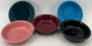 lot 97 image: Set of 5 Fiestaware Ceramic Soup Bowls in Assorted Colors