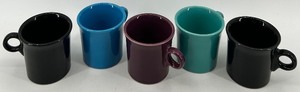 lot 100 image: Set of 5 Fiestaware USA Ceramic Mugs in Assorted Colors