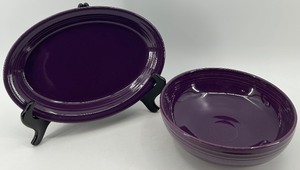 lot 106 image: Fiestaware Burberry Serving Bowl and Platter