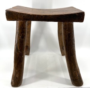 lot 45 image: Handcrafted Rustic Wooden Stool from 100-Year-Old Chinese Elm
