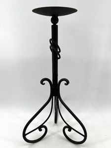 lot 129 image: Decorative Wrought Iron Candlestick Holder
