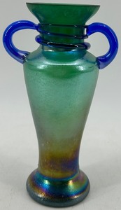 lot 171 image: Loetz Iridescent Art Glass Vase with Handles