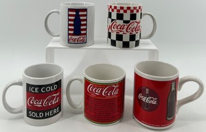 lot 174 image: Set of 5 Coca-Cola Themed Mugs by Gibson