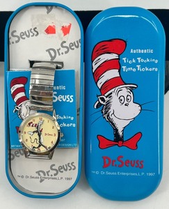 lot 226 image: Dr. Seuss Authentic Tick Tocking Time Ticker Watch with Case