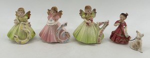 lot 229 image: Josef Originals Birthday Angel Figurines 5-7 and Figurine