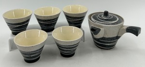 lot 243 image: Japanese Ceramic Tea Set with 5 Cups and Teapot