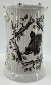 lot 244 image: Unique German Ceramic Puzzle Mug with Boar Design
