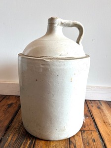 lot 328 image: Antique Red Wing Stoneware Crock Jug with Cork - 5 Gallon