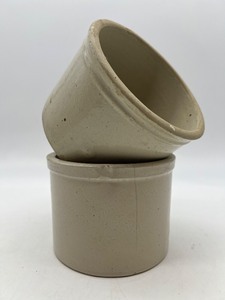 lot 339 image: Set of 2 Antique Stoneware Crocks with Minor Imperfections