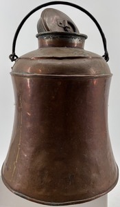 lot 362 image: Antique Copper Water Pitcher with Lid and Handle