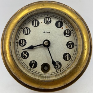 lot 393 image: Antique New Haven Brass Nautical 8-Day Clock
