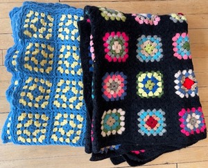 lot 398 image: Set of 2 Handmade Crochet Granny Square Afghans