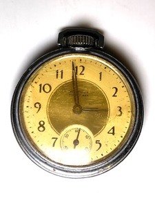 lot 352 image: Westclox Pocket Ben Vintage Pocket Watch with Gold-Tone Dial