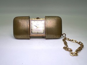 lot 356 image: Canava 17 Jewels Shockproof Travel Clock with Brass Case and Chain