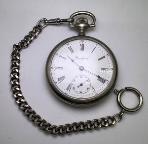 lot 358 image: Rockford Pocket Watch with Chain, Roman Numeral Dial