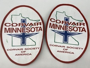 lot 440 image: Pair of Corvair Minnesota Magnetic Signs 14 x 10 Inches