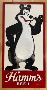 lot 448 image: Artisan Hamms Beer Advertising Sign with Mascot