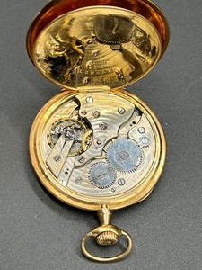 lot 5A image: Gruen 14K Gold Antique Pocket Watch with Ornate Engraving