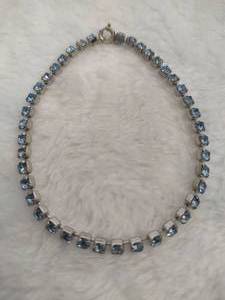 lot 62 image: SterlingRhinestone Blue Bracelet