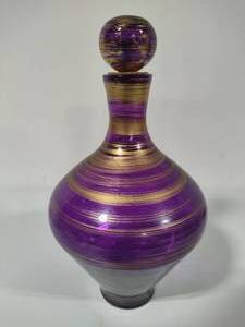 lot 74 image: Vintage AmethystGold Tone Decanter