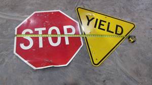 lot 42 image: (1) Stop Sign and (1) Yield Sign