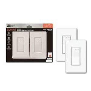 lot 32 image: Lot of  Commercial Electric 15 Amp Single-Pole White Smart Rocker Light Switch with Wi-Fi and Bluetooth Technology Powered by Hubspace (2-Pack) Customer Returns See Pictures