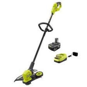 lot 34 image: RYOBI ONE 18V 13 in. Cordless Battery String TrimmerEdger with 4.0 Ah Battery and Charger  Customer Returns See Pictures