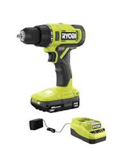 lot 46 image: RYOBI ONE 18V Cordless 12 in. DrillDriver Kit with (1) 1.5 Ah Battery and Charger  Customer Returns See Pictures