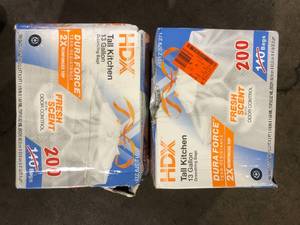 lot 33 image: Lot of HDX Garbage Bags  Customer Returns See Pictures