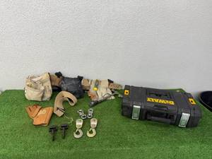 lot 181 image: Tool Belt, Hooks & DeWalt Toolbox